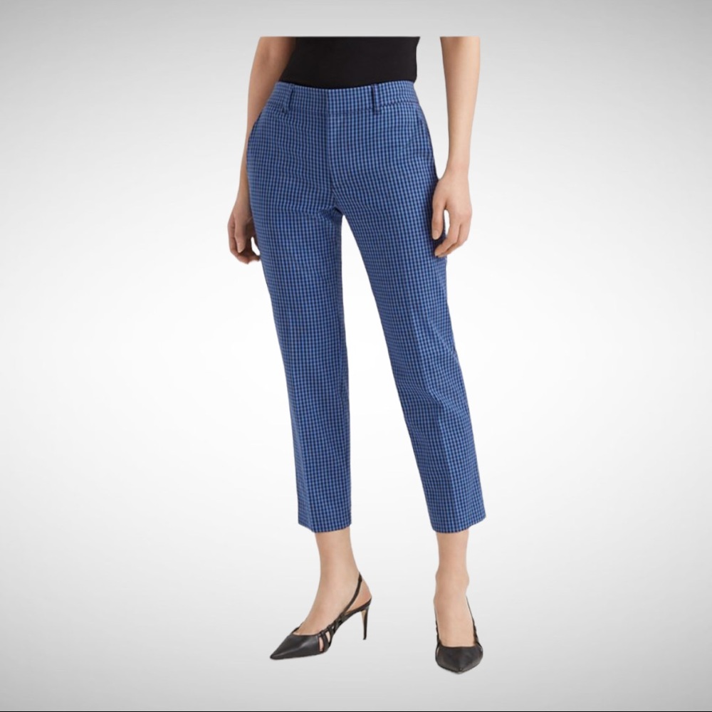 Club Monaco Matie Slim Crop Navy Check 2